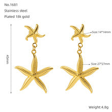 Fashion creative ocean series starfish earrings