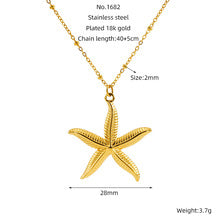Fashion creative ocean series starfish necklace