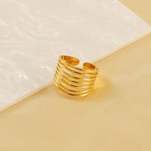 Light luxury hollow geometric opening ring