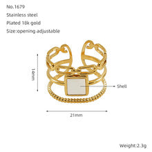 Light luxury hollow geometric opening ring