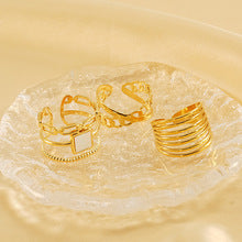 Light luxury hollow geometric opening ring